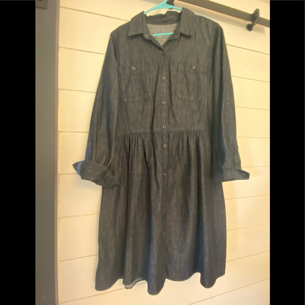 Gap size 14 denim Button down dress.